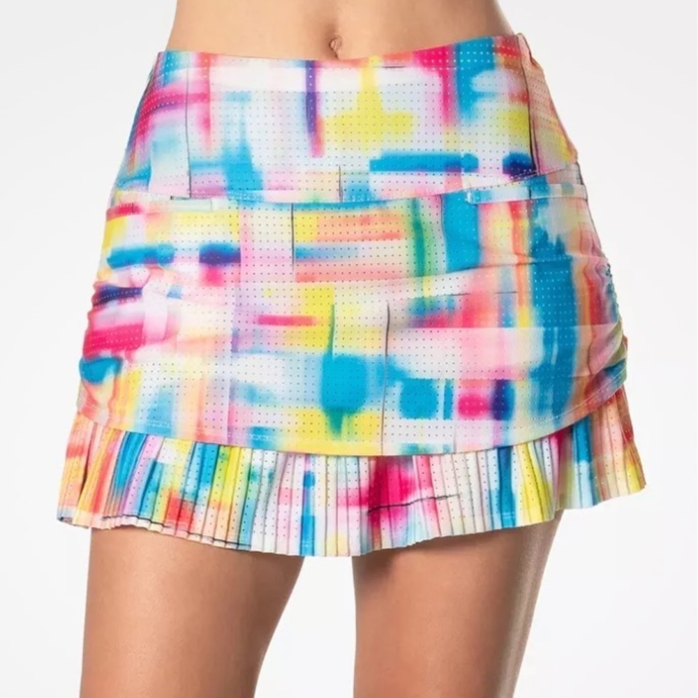 Lucky In Love Tropical Bliss Pleated Layered Tennis Skort Skirt Size XS NWT - Picture 4 of 8